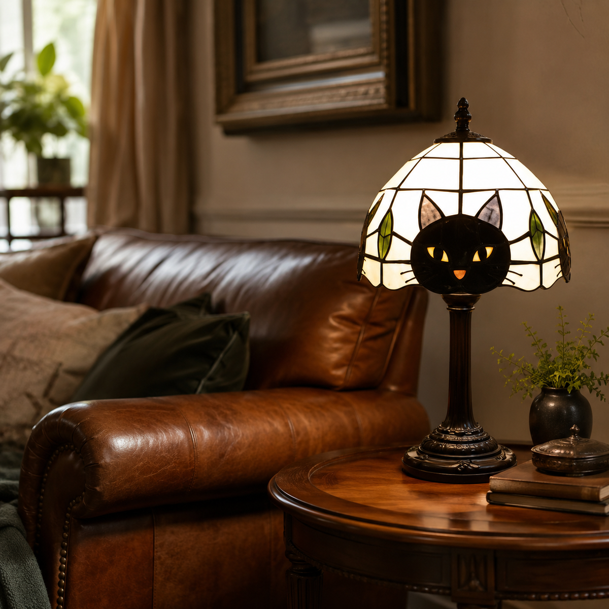 Lampe de chevet chat Noir