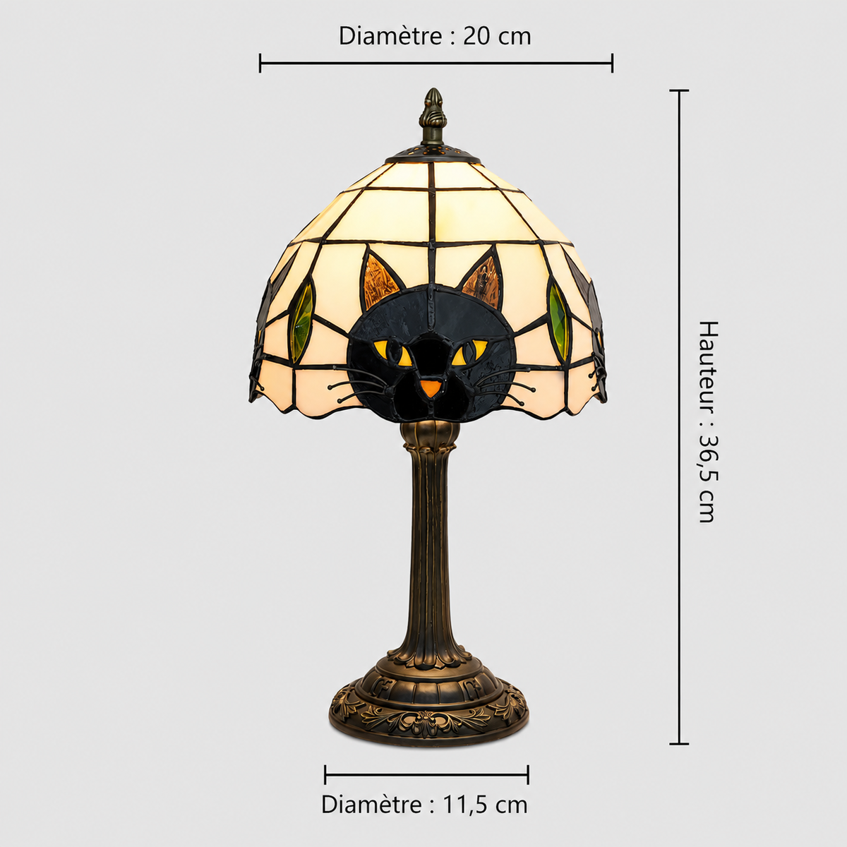Lampe de chevet chat Noir