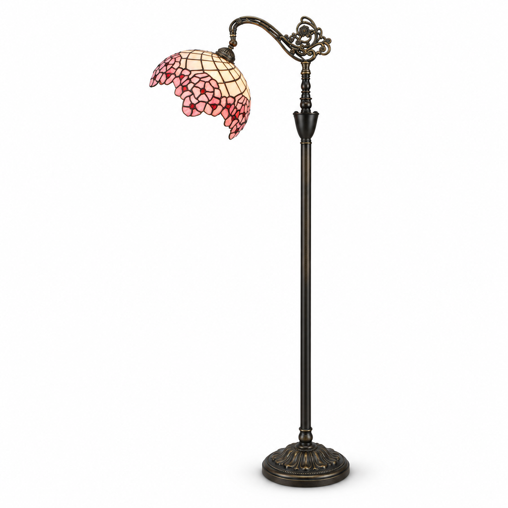 Lampe sur pied fleur de rose