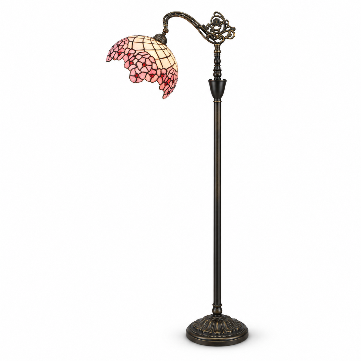 Lampe sur pied fleur de rose